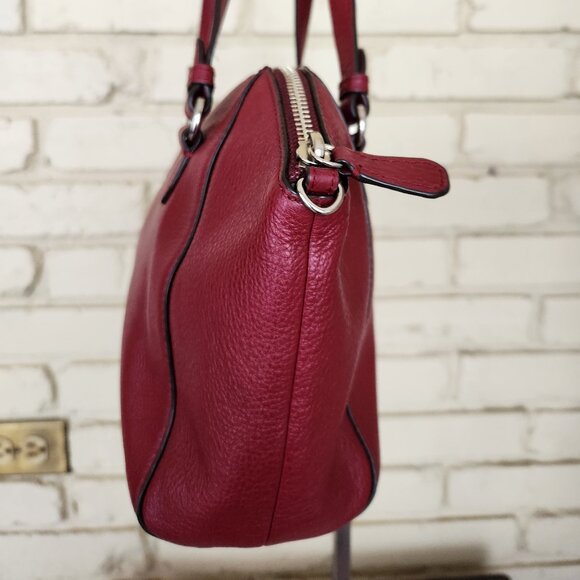 Coach Burgandy Leather Crossbody Bag Purse - Picture 4 of 9
